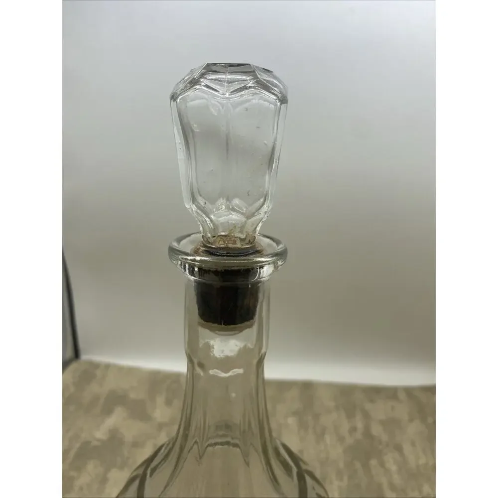 Vintage Art Glass Liquor Decanter FEDERAL LAW FORBIDS SALE RE-USE Bottle Barware